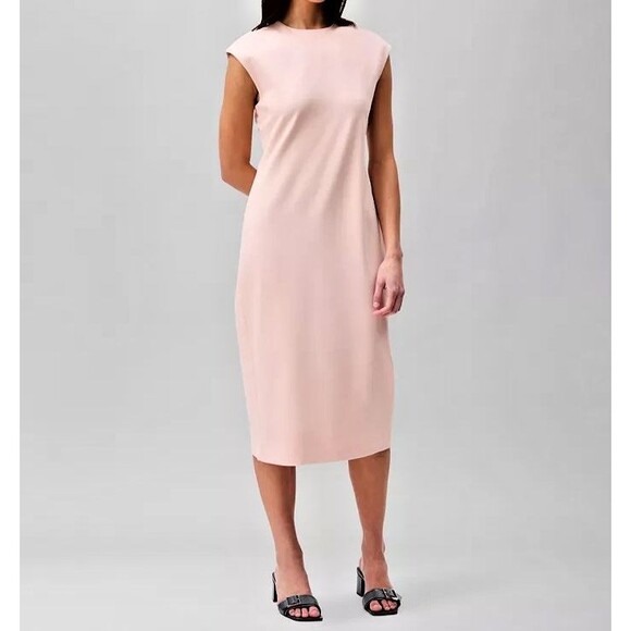 Calvin Klein Women's Simple Elegant Ponte Shift Dress Formal Casual Chic Rose L - Picture 1 of 6